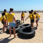 Team building beach activity