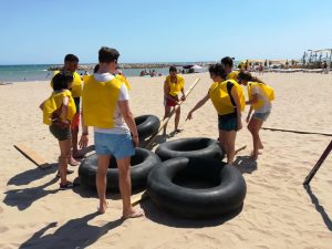 Team building beach activity